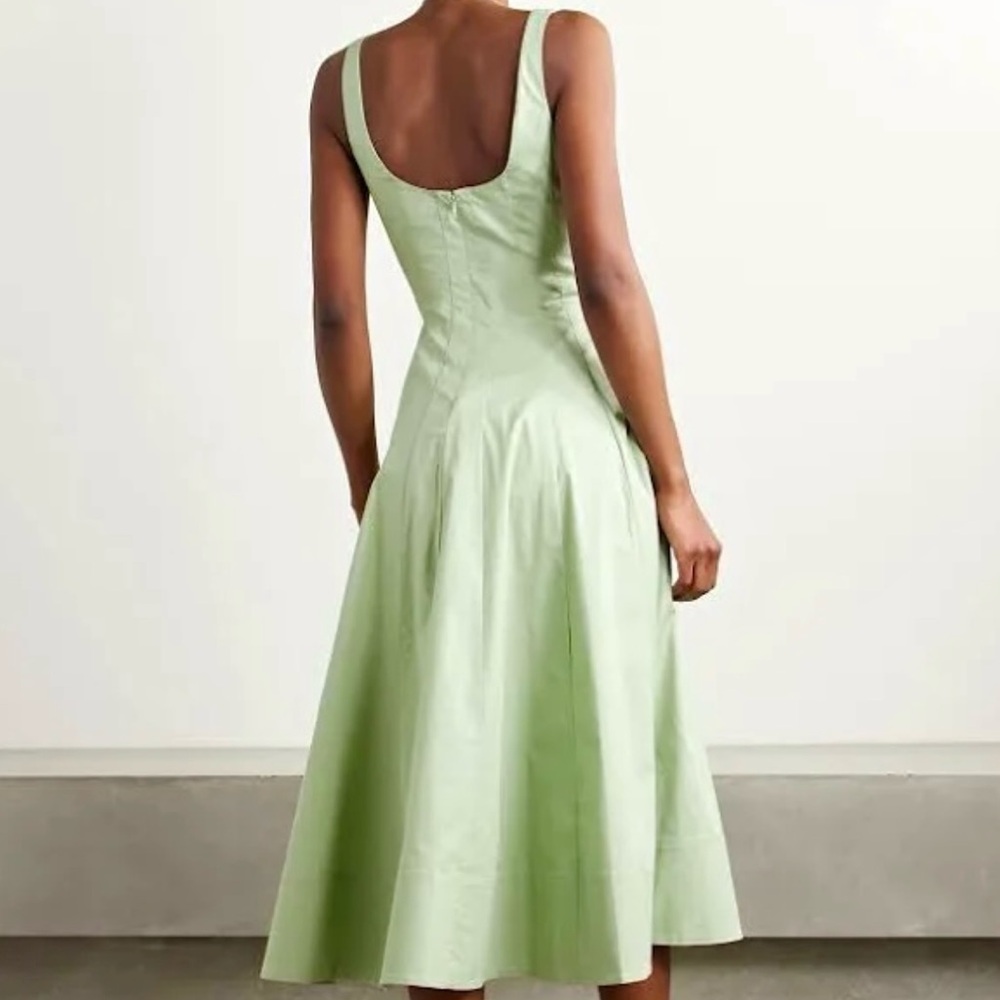 πΊπHPππΊ NWT Staud Wells Midi Dress Pale Jade - Picture 3 of 16